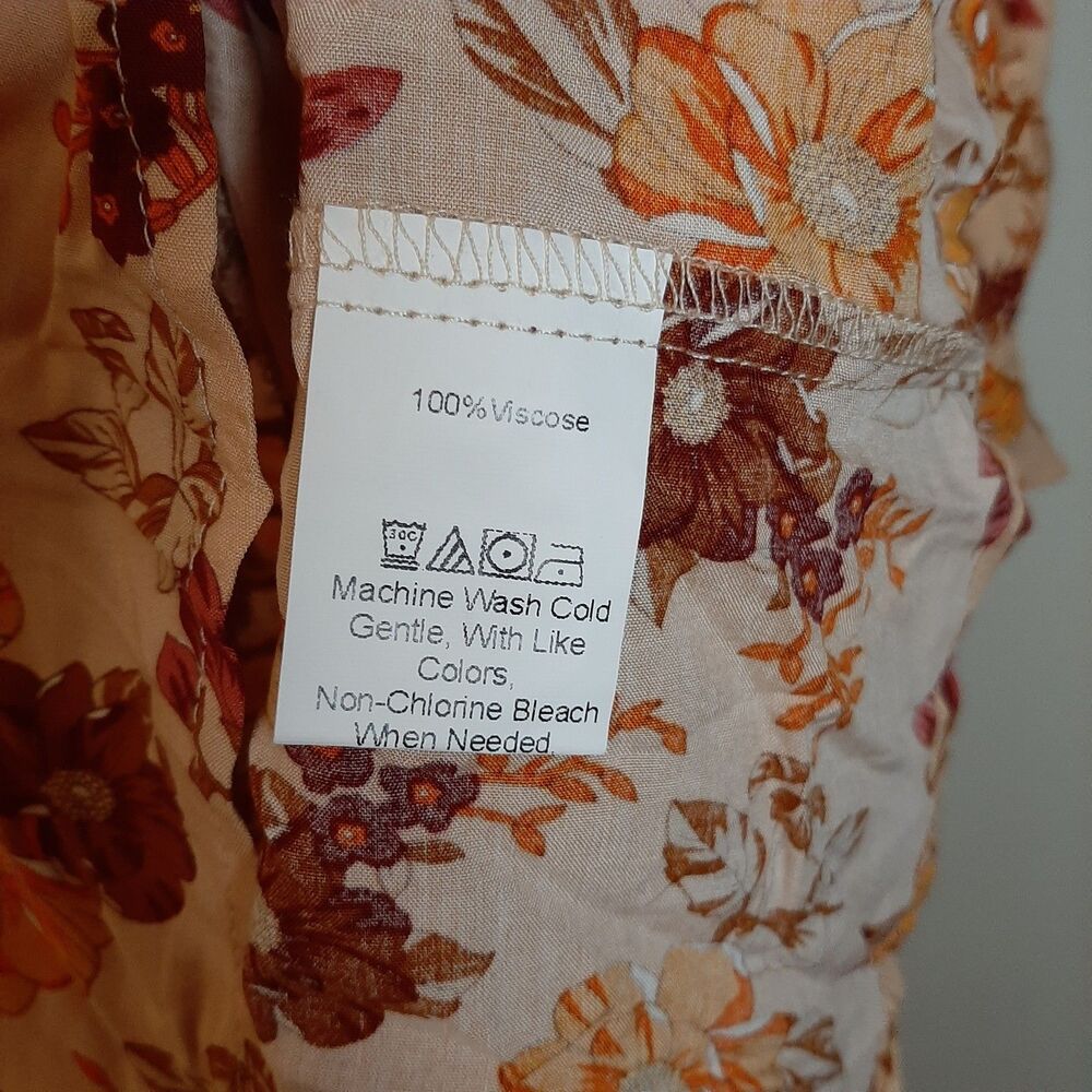 NEW Rusttydustty Dress Orange Women Size Plus 1XL Bohemia Crush Floral - Picture 8 of 11
